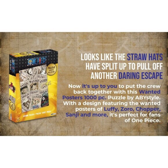 NWOT - ABYstyle One Piece Anime Wanted Poster Jigsaw Puzzle 1000 Pcs - Picture 11 of 16